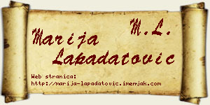 Marija Lapadatović vizit kartica